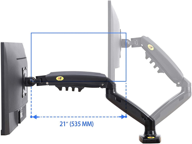 Dual arm monitor stand