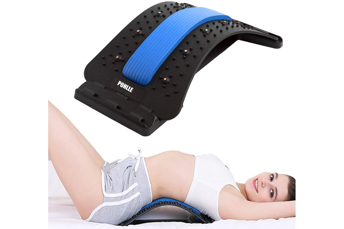 Back Spine Tractor,Lumbar Spine Back Support Stretch Waist Relax Mate Blue