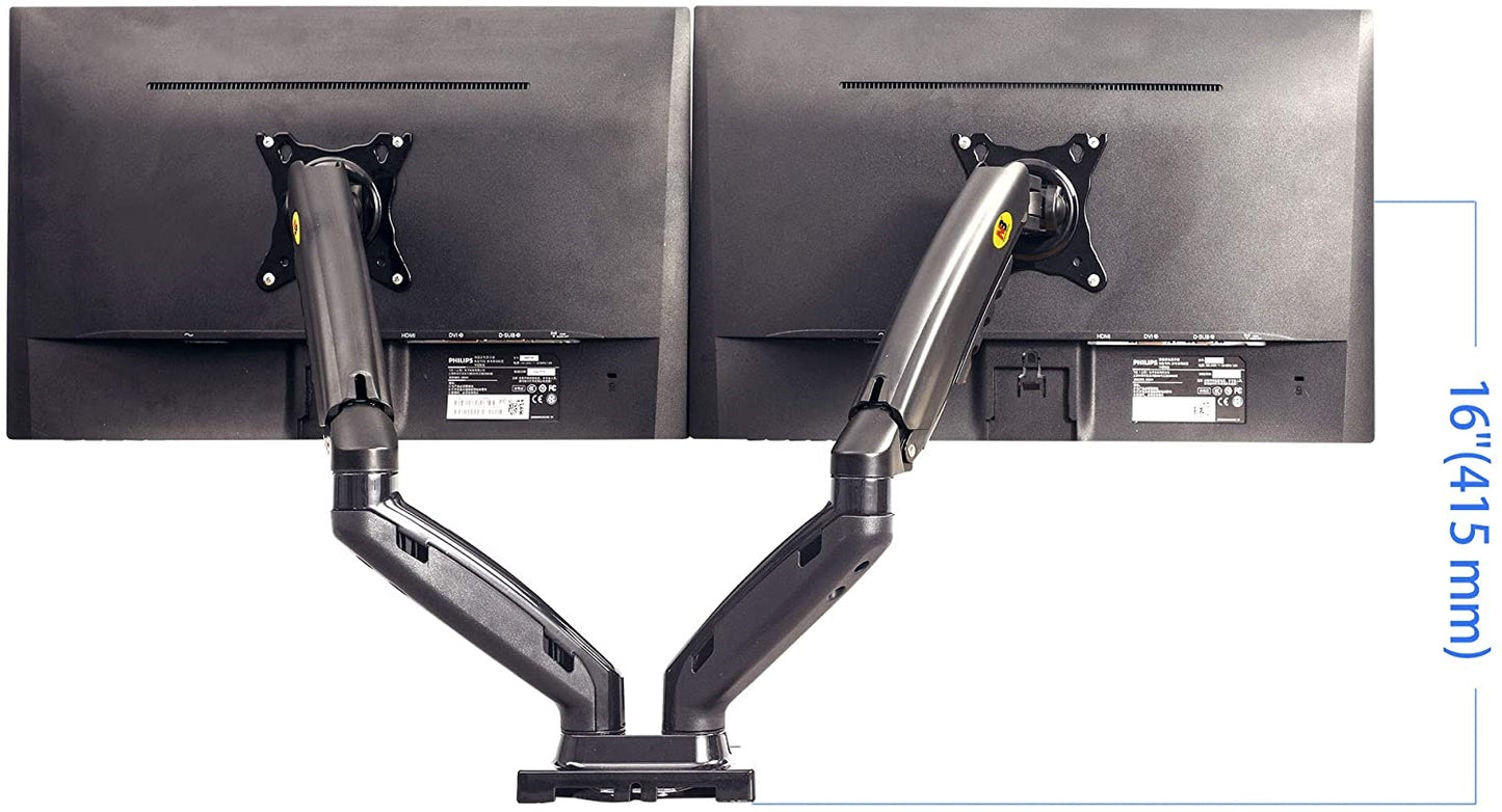 Dual arm monitor stand