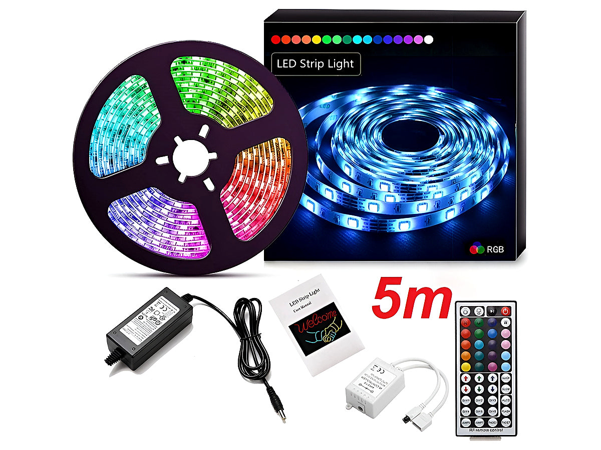 Close up of LED strip light RGB with remote control