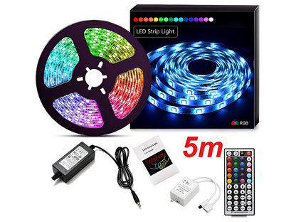 Close up of LED strip light RGB with remote control