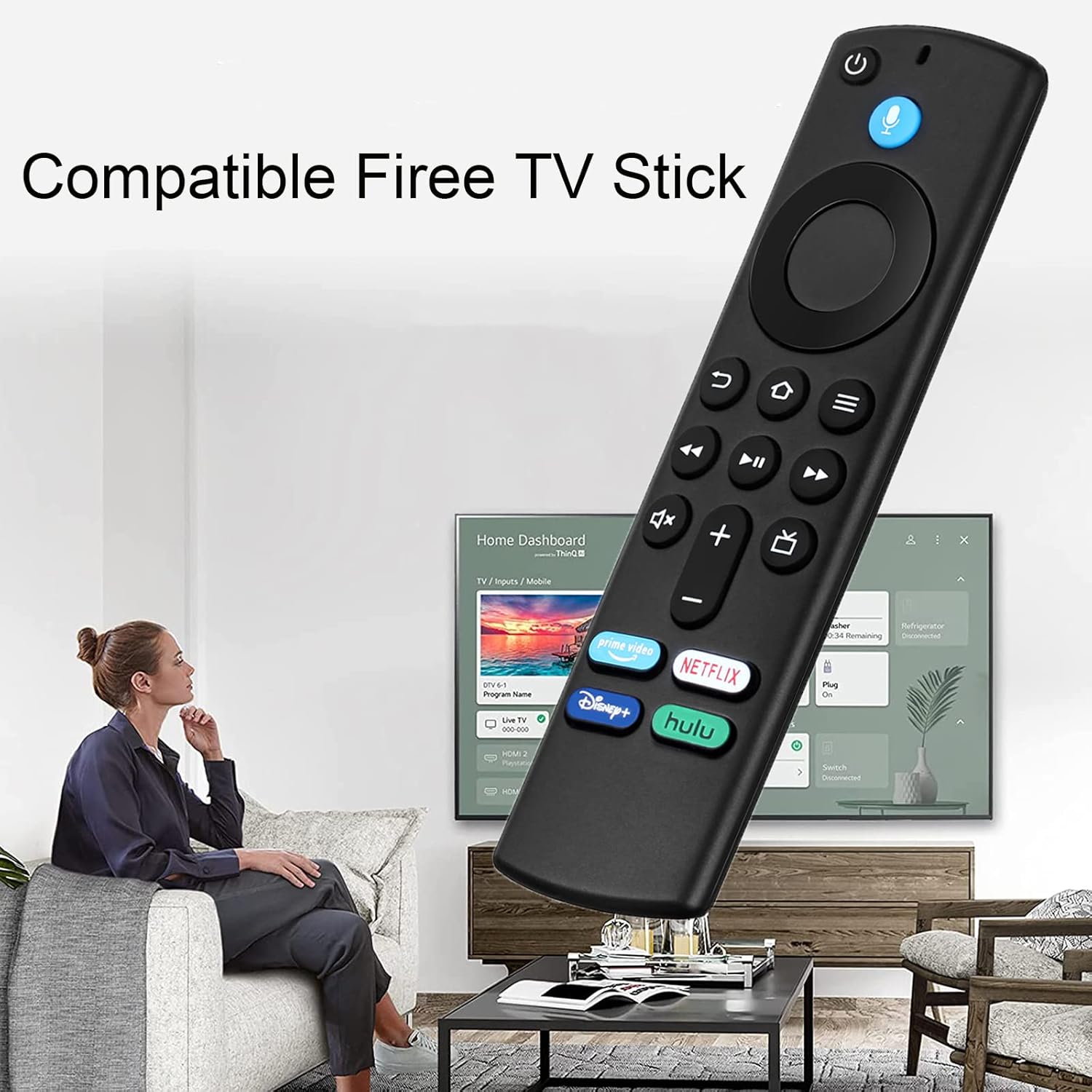 Fire TV Stick remote replacement showing ergonomic grip design