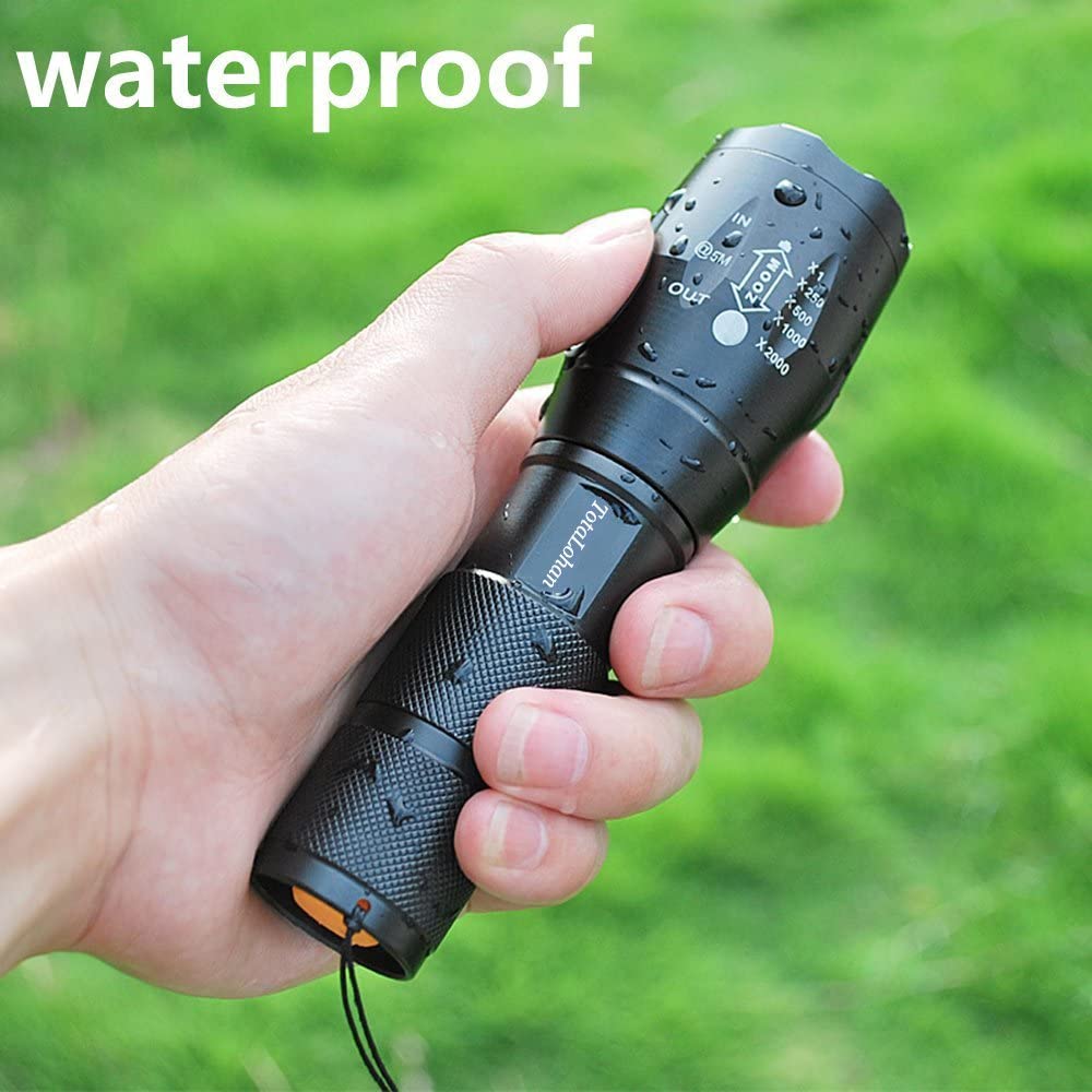 LED torch with AAA battery holder inserted