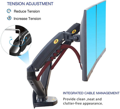 Dual arm monitor stand