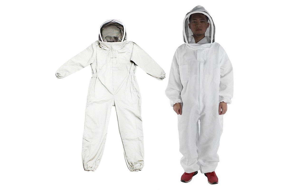 Close up of beekeeping suit elasticated waistband detail