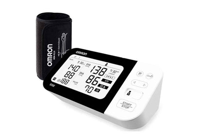 Side angle of Omron Blood Pressure Monitor showing white casing
