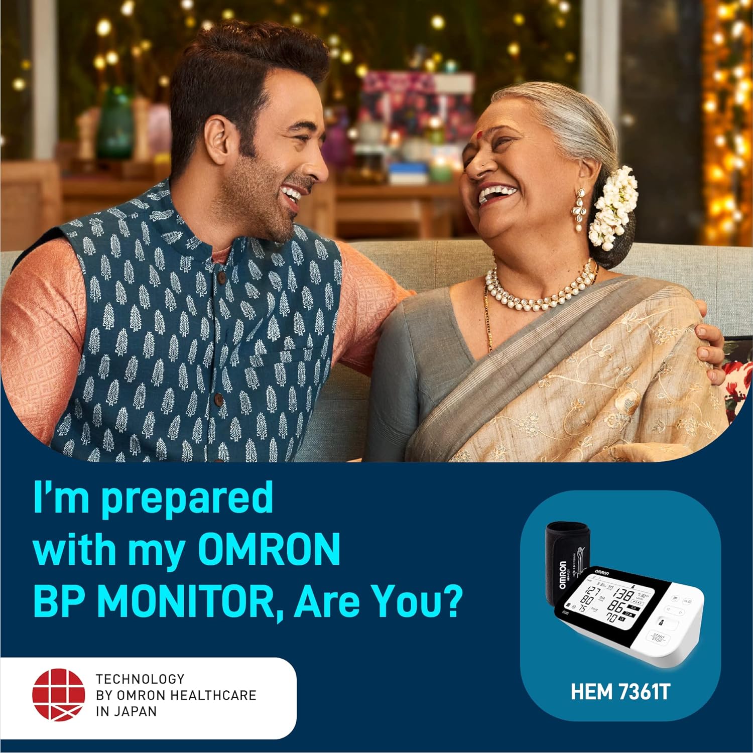 Close-up of 360 degree IntelliWrap cuff on Omron Blood Pressure Monitor