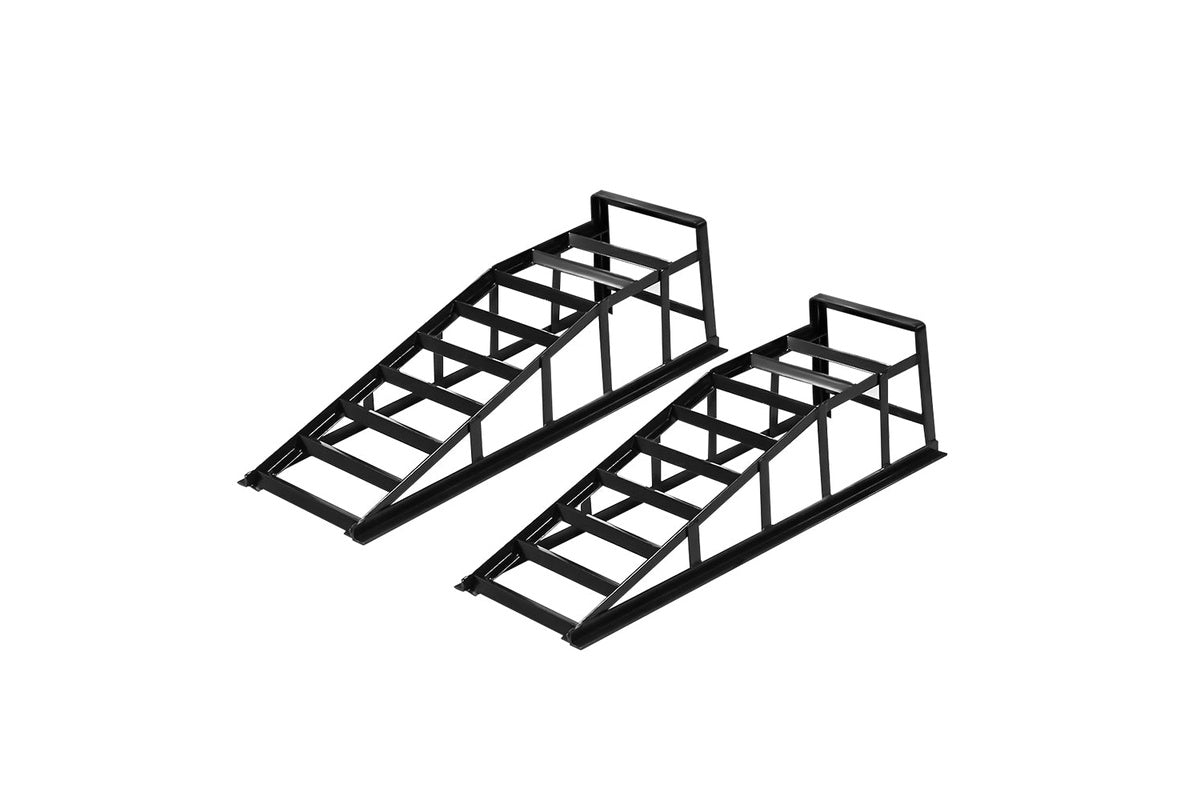 Side view of car ramps with extra-wide 250mm width