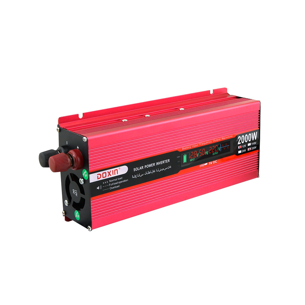 Power inverter 2000W 12V showing universal three-hole socket
