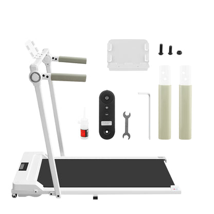 Foldable walking pad treadmill showing shock absorption system