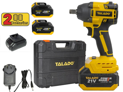 Close up of cordless impact wrench trigger and grip