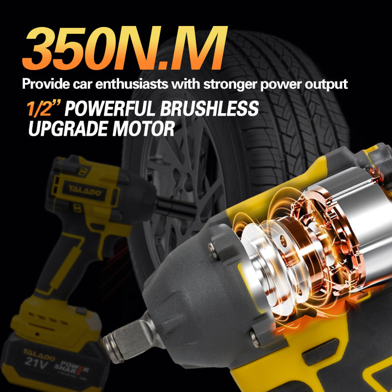 Top view of cordless impact wrench with LED work light