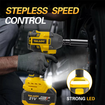 Cordless impact wrench in use removing tyre nuts