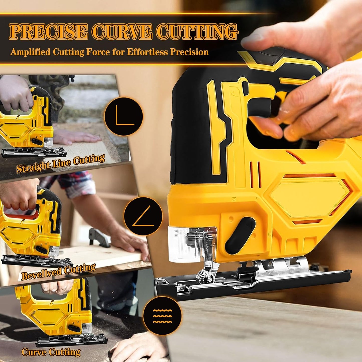 Compact cordless electric jigsaw fitting in tight spaces