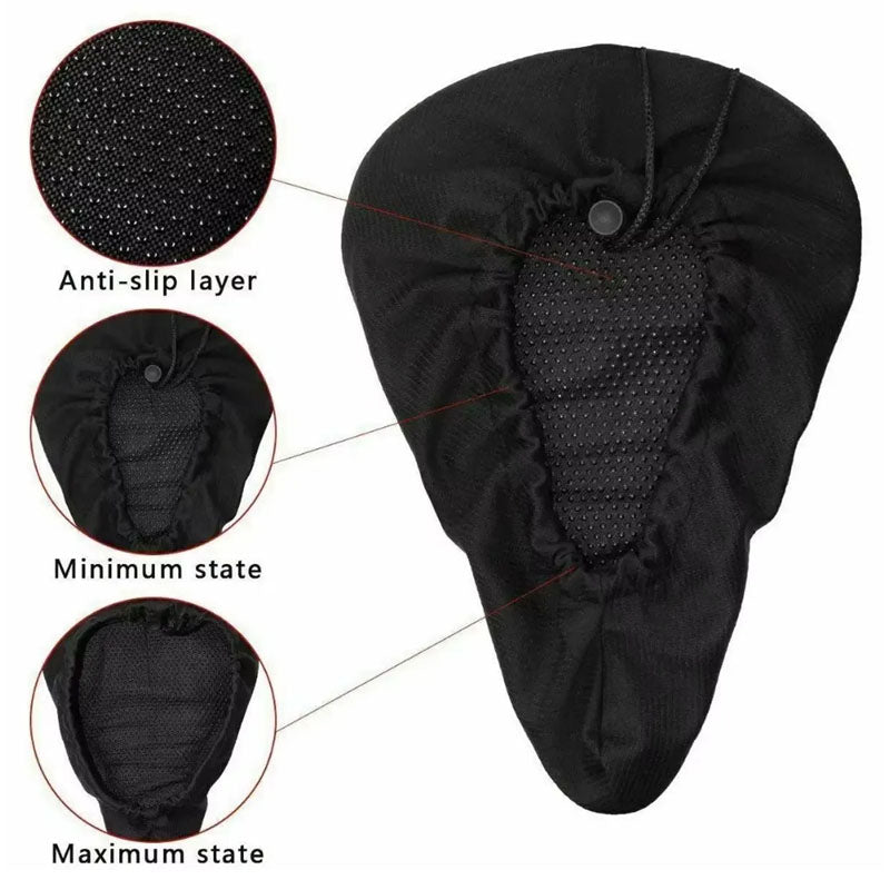 Bike seat cover gel saddle pad used during road bike ride