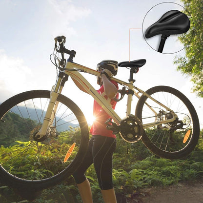 Bike seat cover gel saddle pad fitted on indoor exercise bike seat