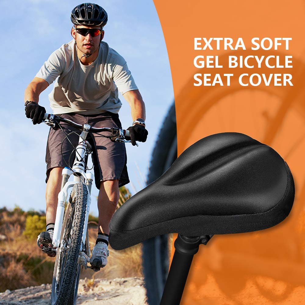 Anti-slip surface layer detail on bike seat cover gel saddle pad