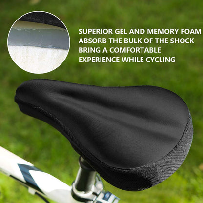Adjustable drawstring fit on bike seat cover gel saddle pad