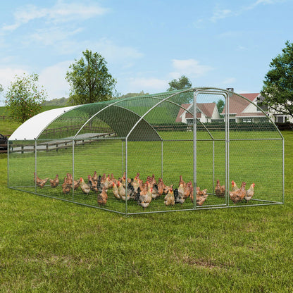 Chicken coop run corner joint with heavy-duty steel pipes