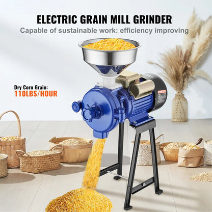 3000W Electric Grain Grinder Corn Wheat Flour Cereal Mill Wet & Dry