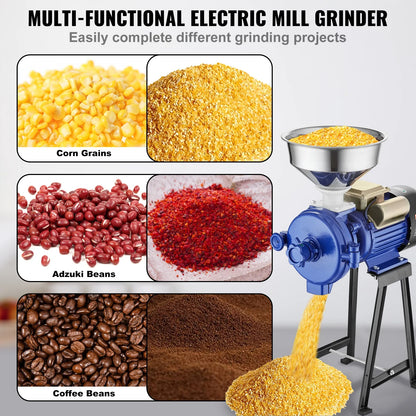 3000W Electric Grain Grinder Corn Wheat Flour Cereal Mill Wet & Dry