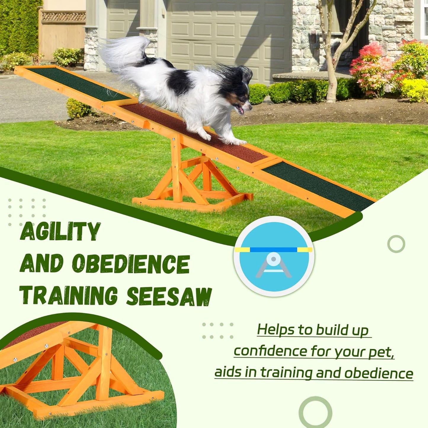 Wooden Dog Agility Seesaw for Training and Exercise