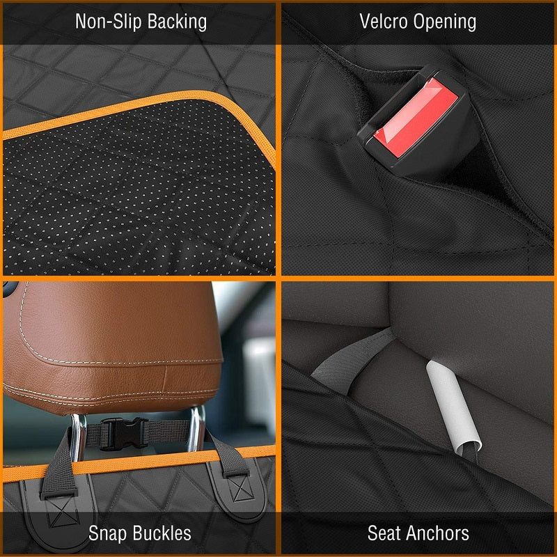 Pet car seat cover hammock converted from hammock to bench style