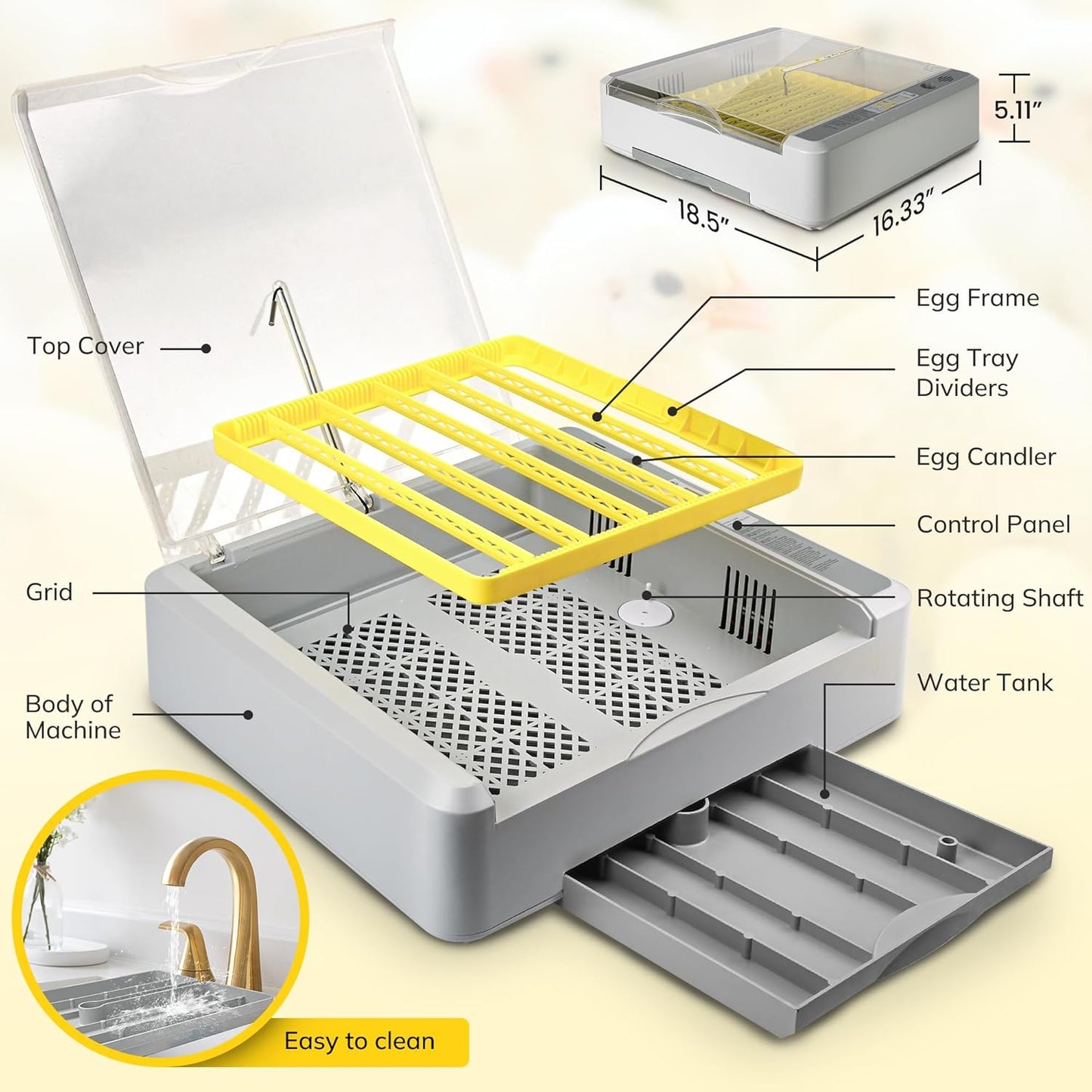Egg Incubator Hatcher 36-120 Egg