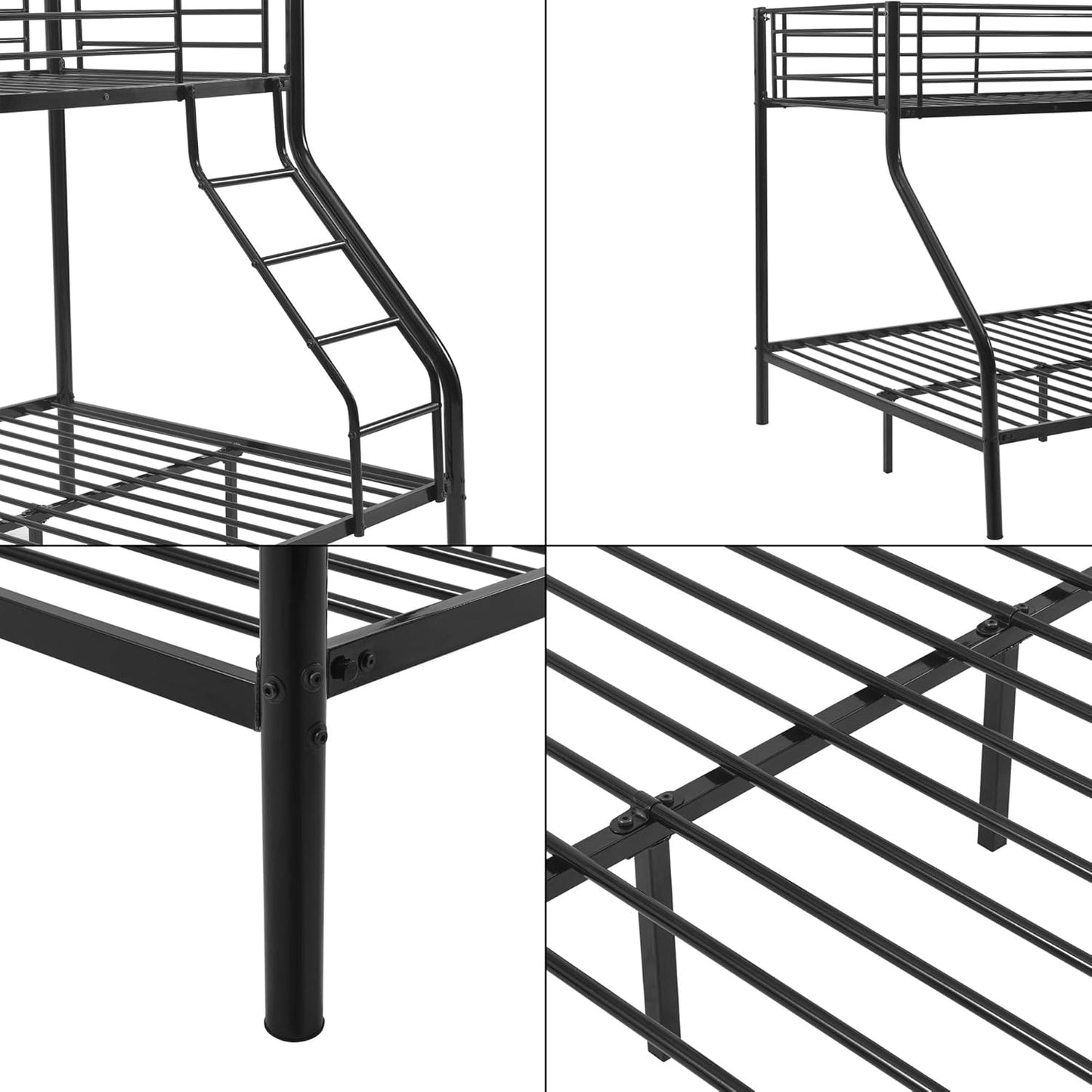 Metal Triple Bunk Bed  Black