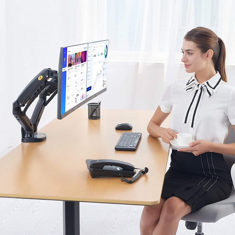 Dual arm monitor stand
