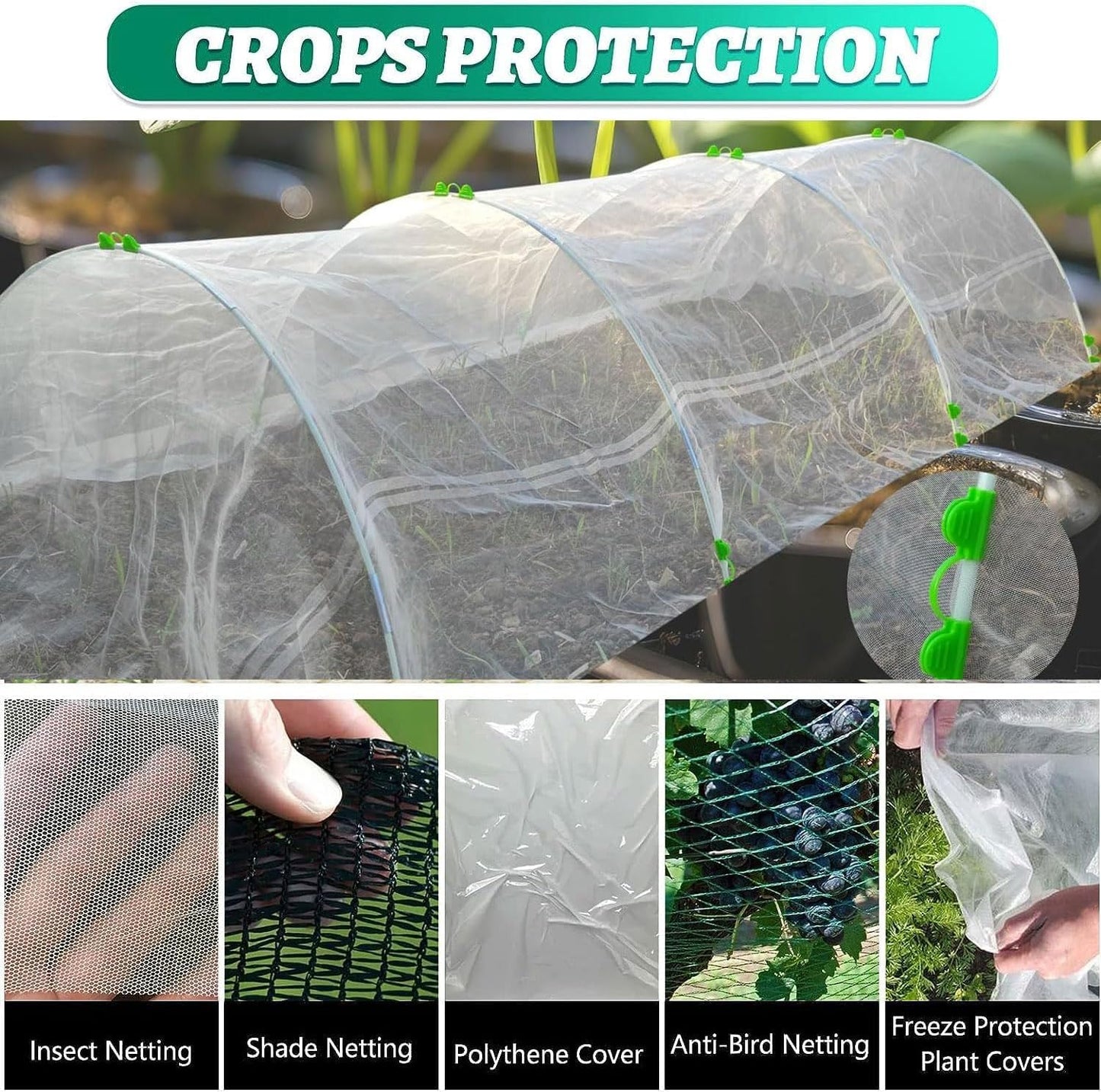 Fibreglass rods of garden tunnel hoops laid out on grass