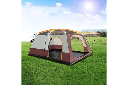 Interior view of camping tent 5-8 person family tent with room divider