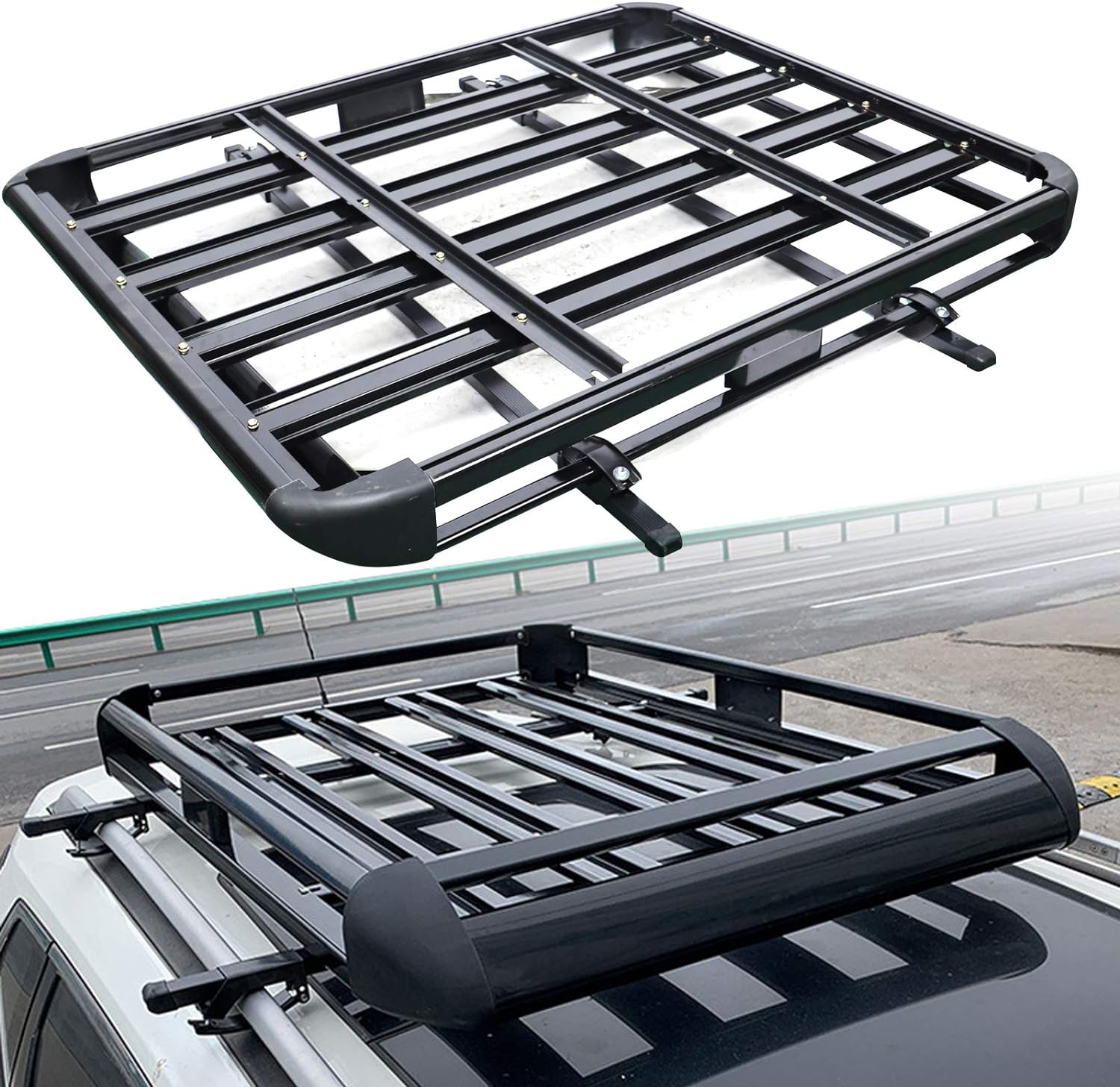 Car top basket rack with easy assembly instructions included