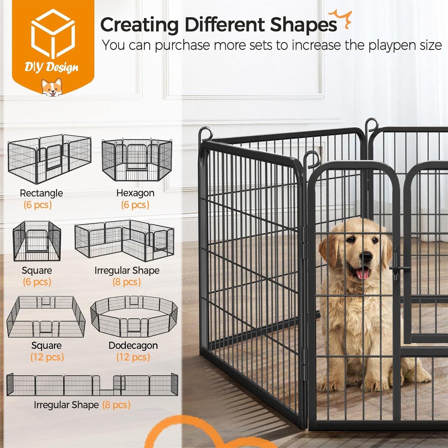 Dog Play Pen 6 Panel Playpen