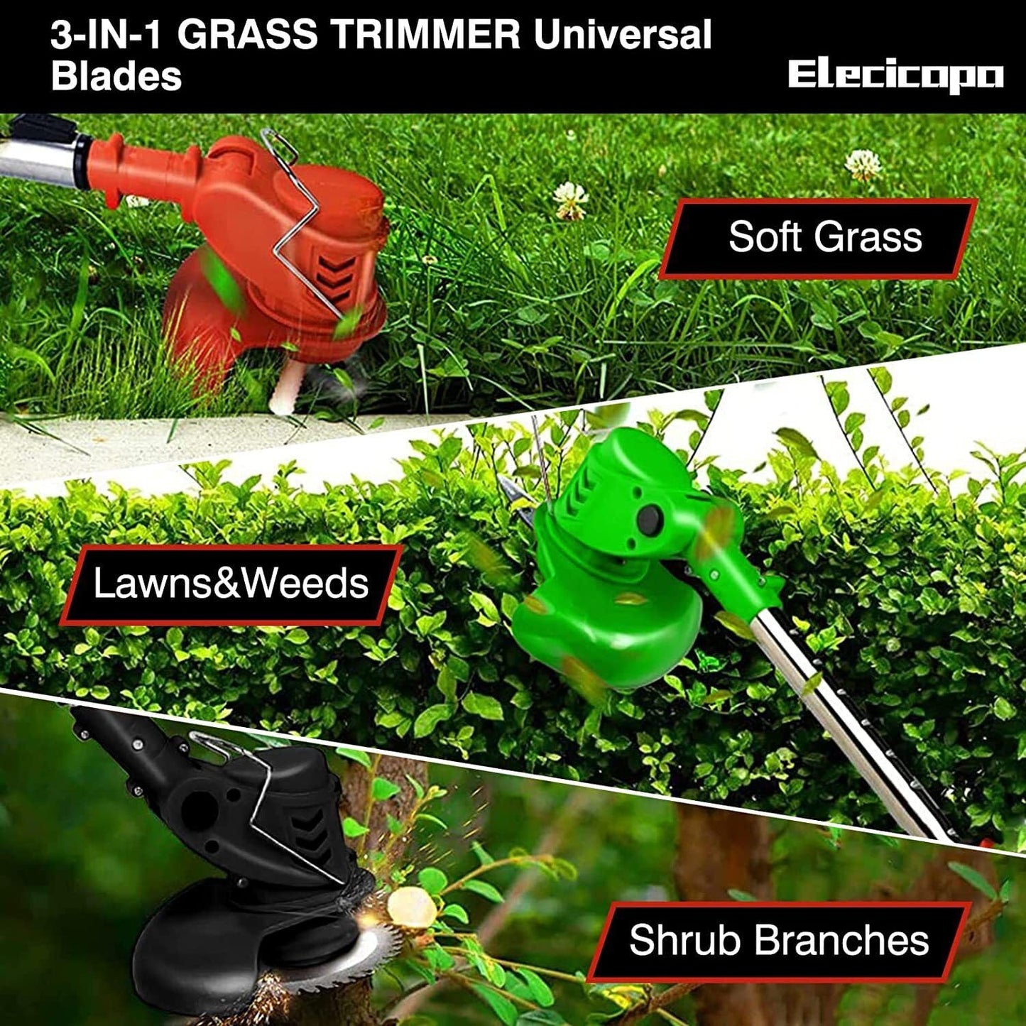 Lawn Mower Cordless Weed Cutter Garden Trimmer