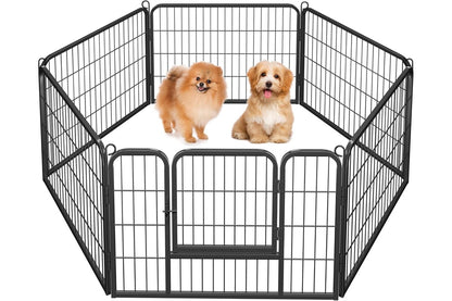 Dog play pen six panels arranged in square shape