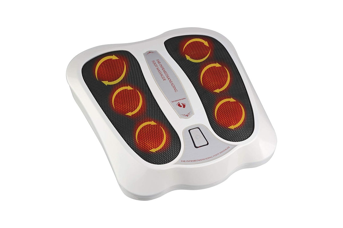 Close up of foot massager steel and ABS material details