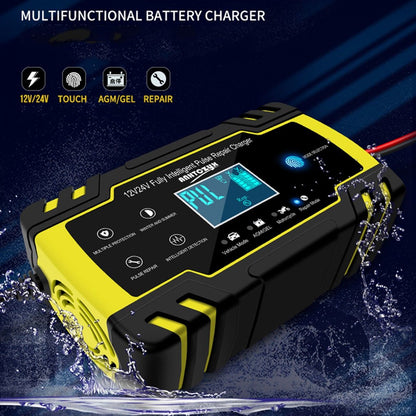 Top view of car battery charger automatic showing compact design