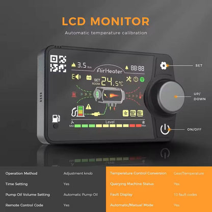 8KW Diesel Air Heater 12V with Bluetooth Control & LCD Display
