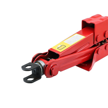 Compact scissors jack folded for easy storage in vehicle