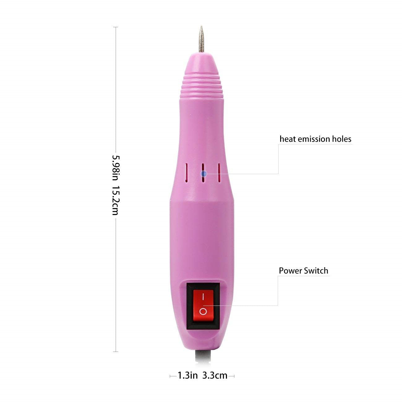 Nail drill kit in use for pedicure with quiet low vibration