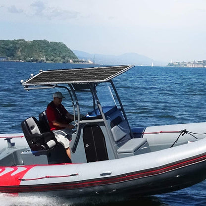 Solar panel flexible 200W installed on a boat roof in New Zealand