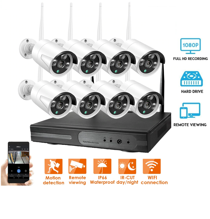 Wireless Security Camera System 8 Camera