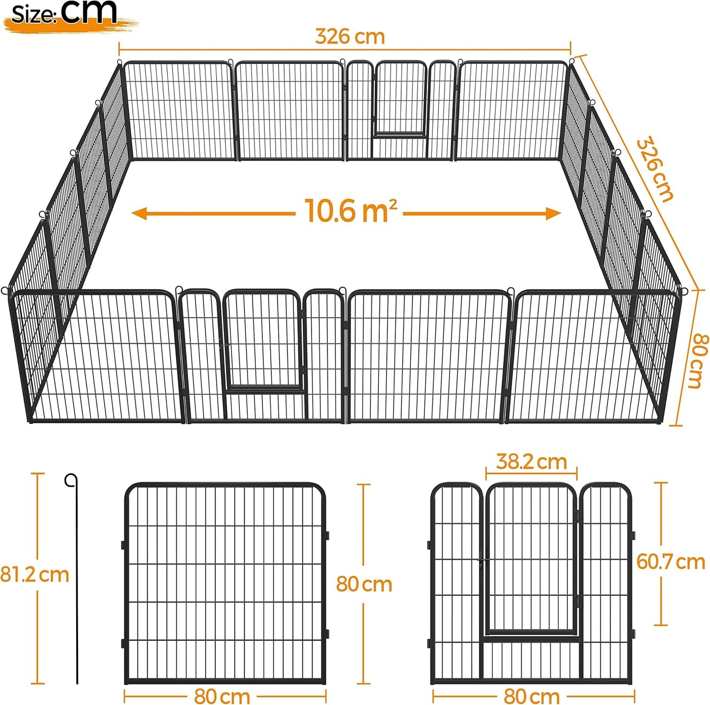 Dog Play Pen 16 Panels 80*80cm