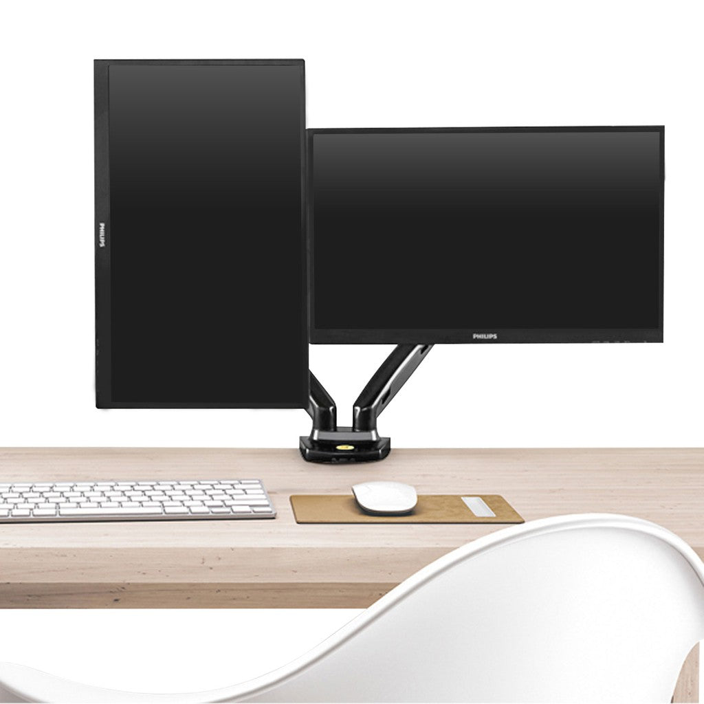 Dual arm monitor stand