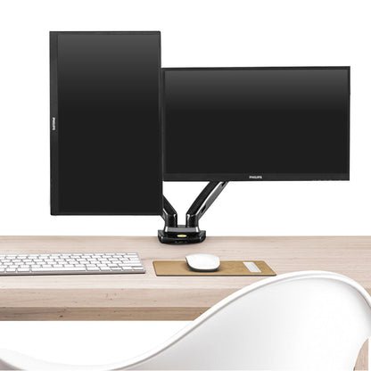 Dual arm monitor stand