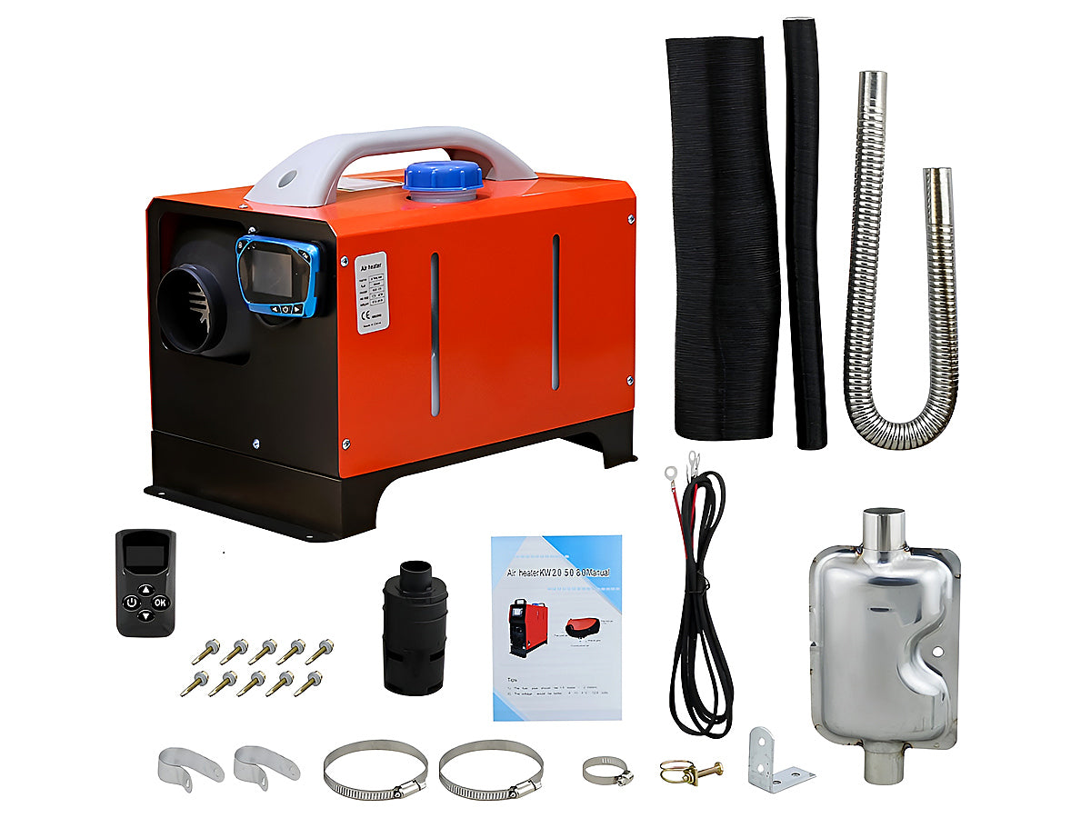 Side view of diesel heater 8KW compact design for vehicle use