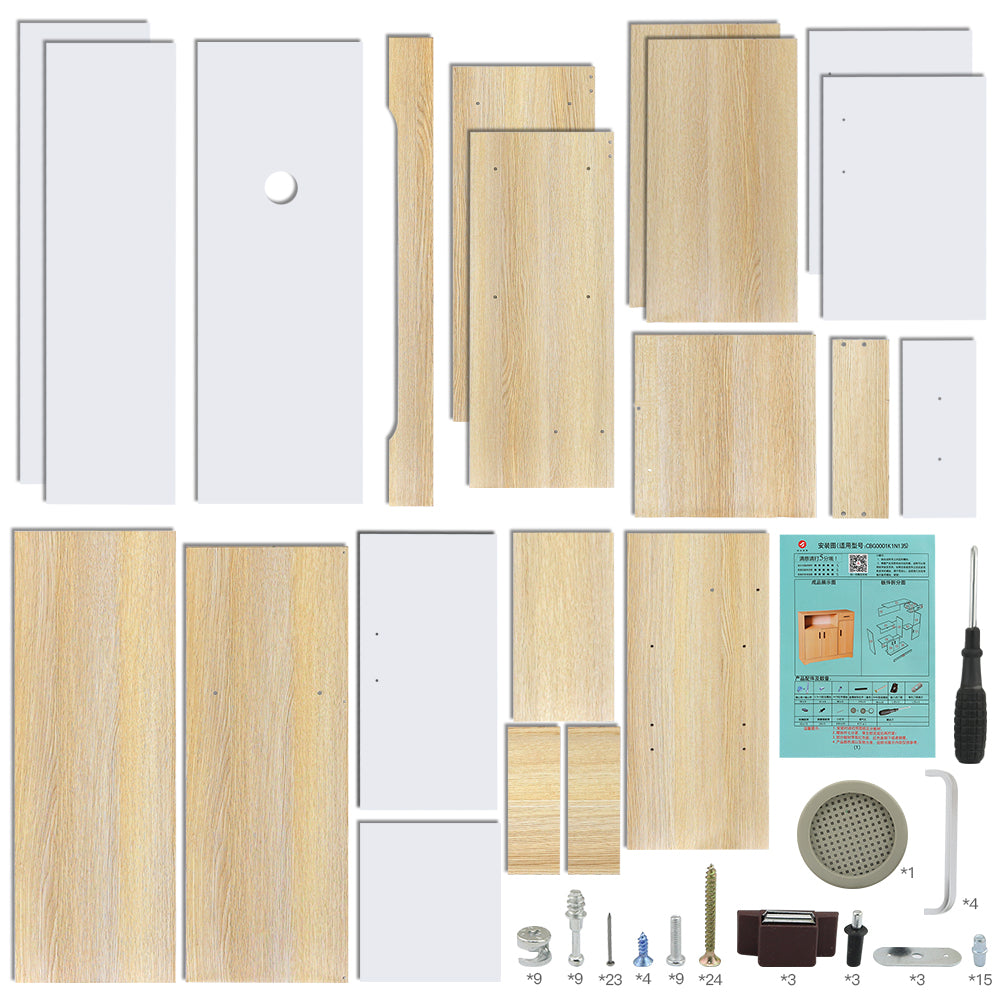 Top view of kitchen cabinet drawer with tabletop space