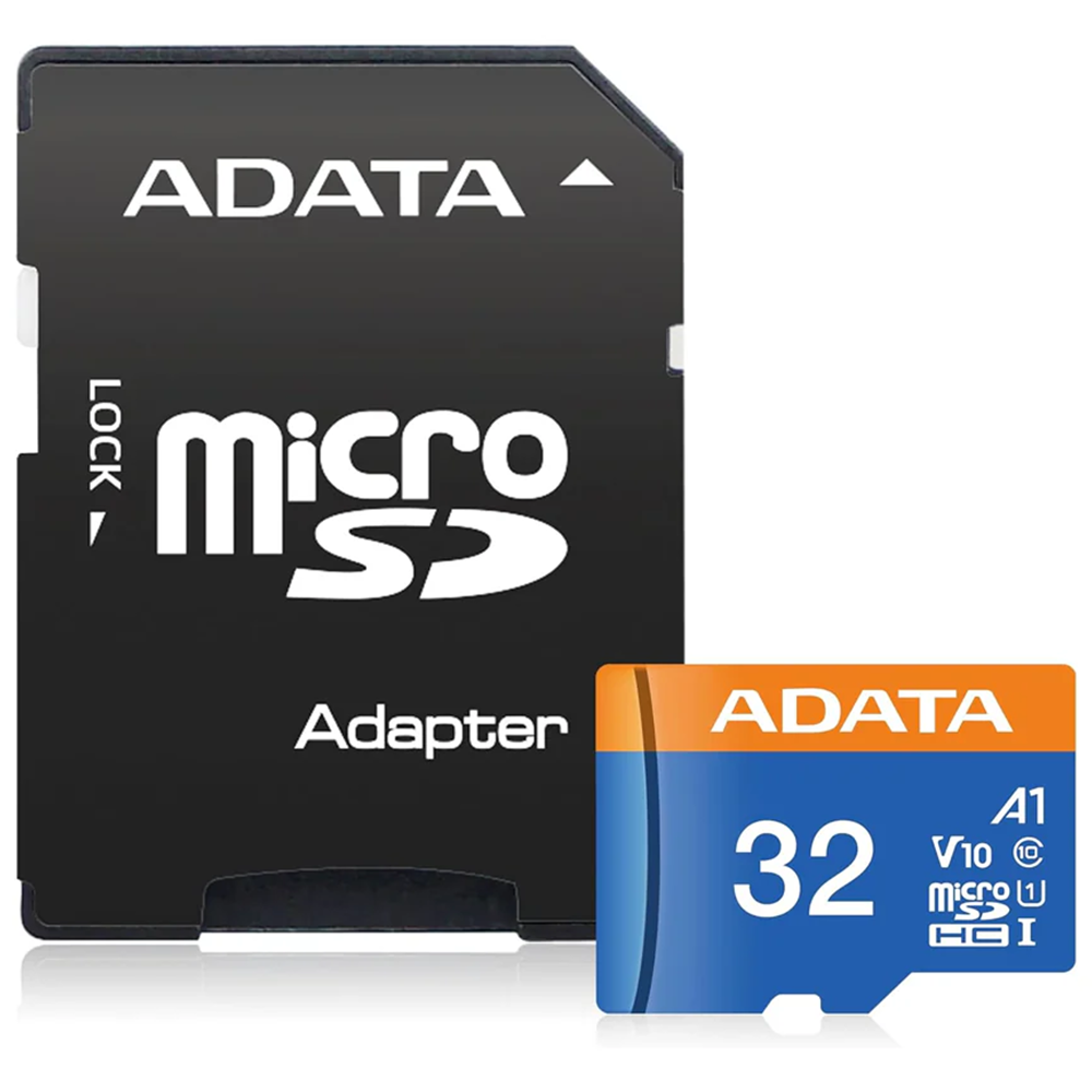 ADATA micro SD Card next to smartphone for size comparison
