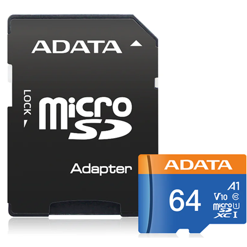 ADATA 64GB micro SD card front view showing compact design